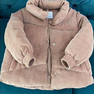 Pink puffer coat